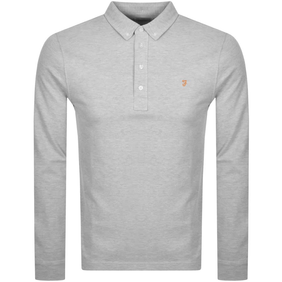 Alternative Image for ProductFarah Vintage Long Sleeved Polo T Shirt Grey1